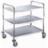 CARRO TRANSPORTE ROUPA LIMPA INOX 3 PRATELEIRAS -1